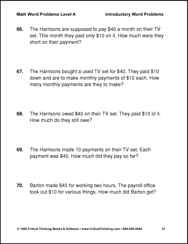  6th Grade Problem Solving Math Problem Solving Samples For 6th Grade 